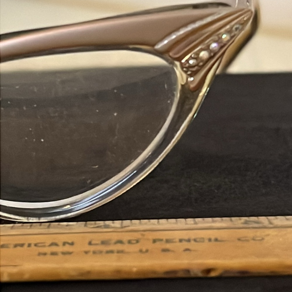 Vintage cat eye USA eyeglasses frames 44-18 5 1/4 - Picture 3 of 8